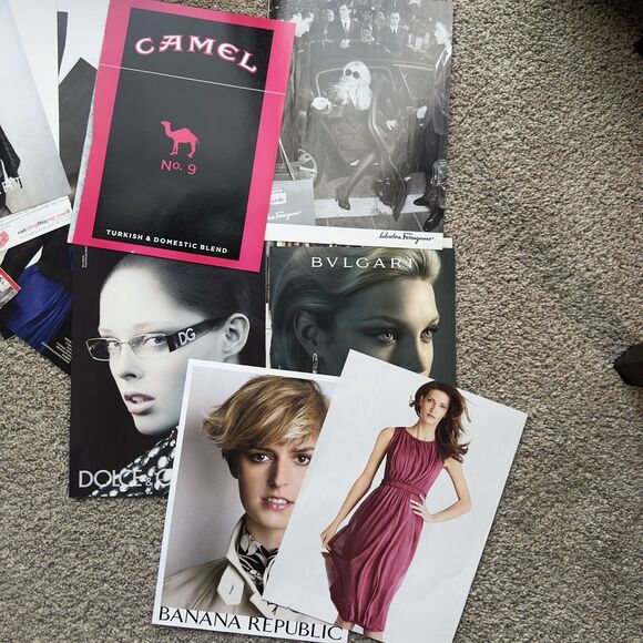 Mixed Media Vintage Magazine Print Ads Poster Wall Art Sexy Models Designer LOT - Picture 15 of 16